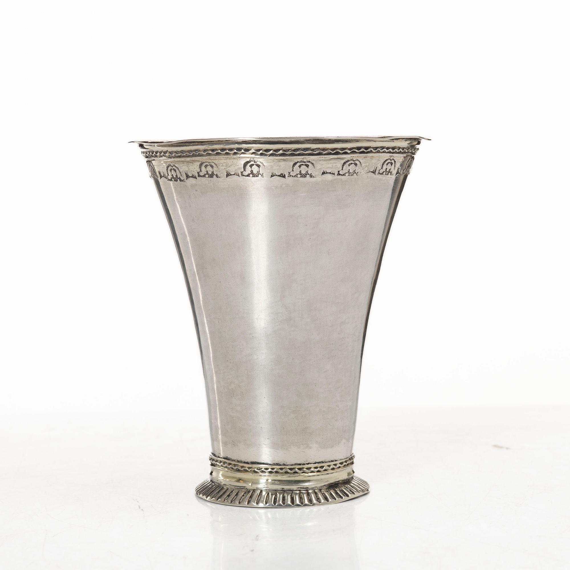 A Swedish silver beaker, mark of Johan Söderdahl, Söderköping 1777.
