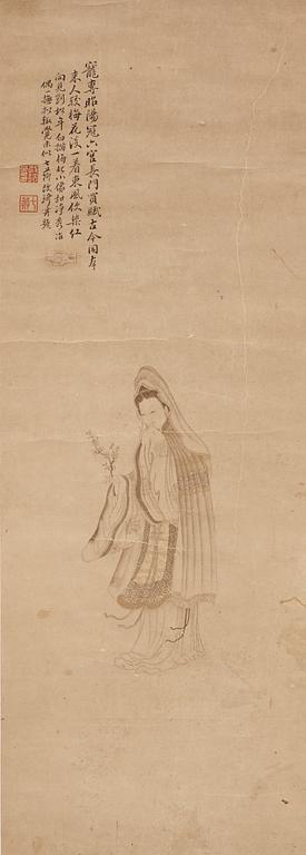 A painting of Guanyin attributed to Gai Qi (1774-1829).