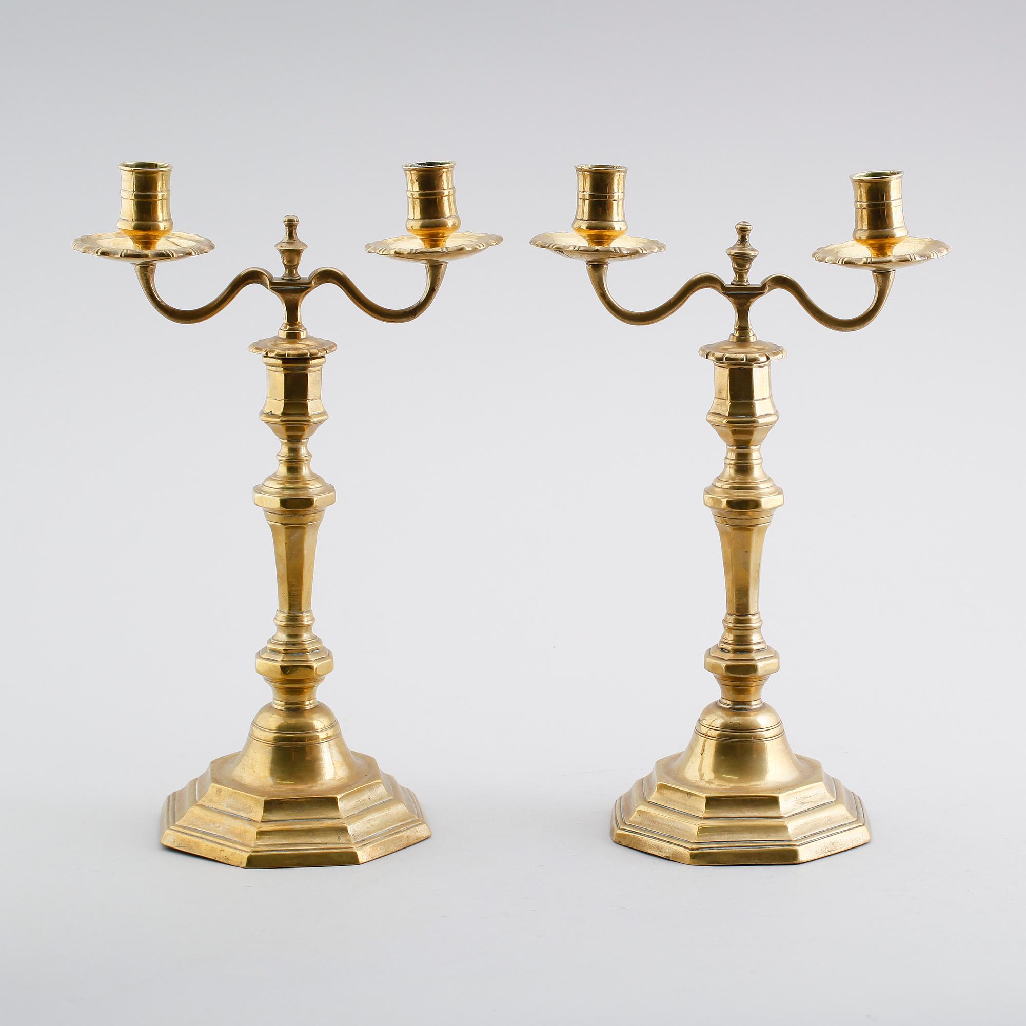 KANDELABRAR,  ett par, 1700-tal.