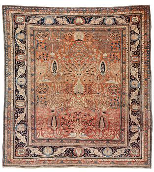 295. A rug, antique, Kashan, so-called Motachem, ca 266 x 248 cm.