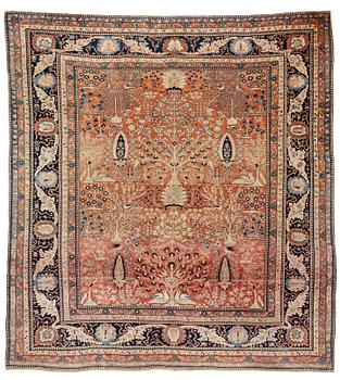 A rug, antique, Kashan, so-called Motachem, ca 266 x 248 cm.