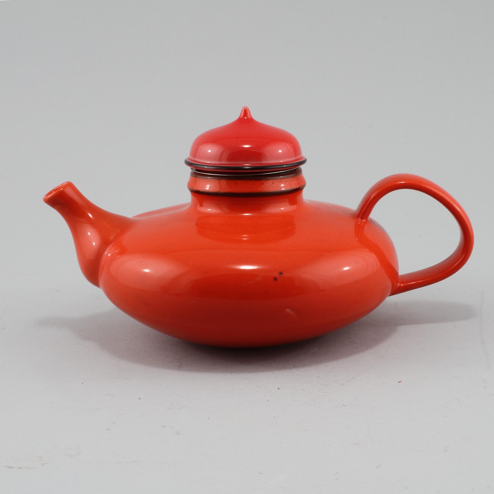 TEKANNA, porslin, "Pop", Inger Persson, Rörstrand, 1900-talets andra hälft.