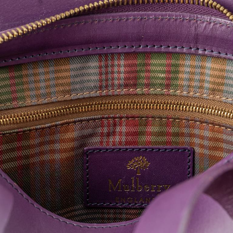 Mulberry, a purple leather handbag.