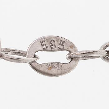 A tennis necklace/bracelet, 14K white gold and diamonds ca. 6.96 ct in total. AIG certifiacete.