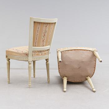 STOLAR, 6 st, gustaviansk stil, 1900-talets mitt.