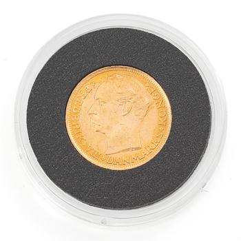 Guldmynt, Danmark, Frederik VIII, 10 kroner, 1908.