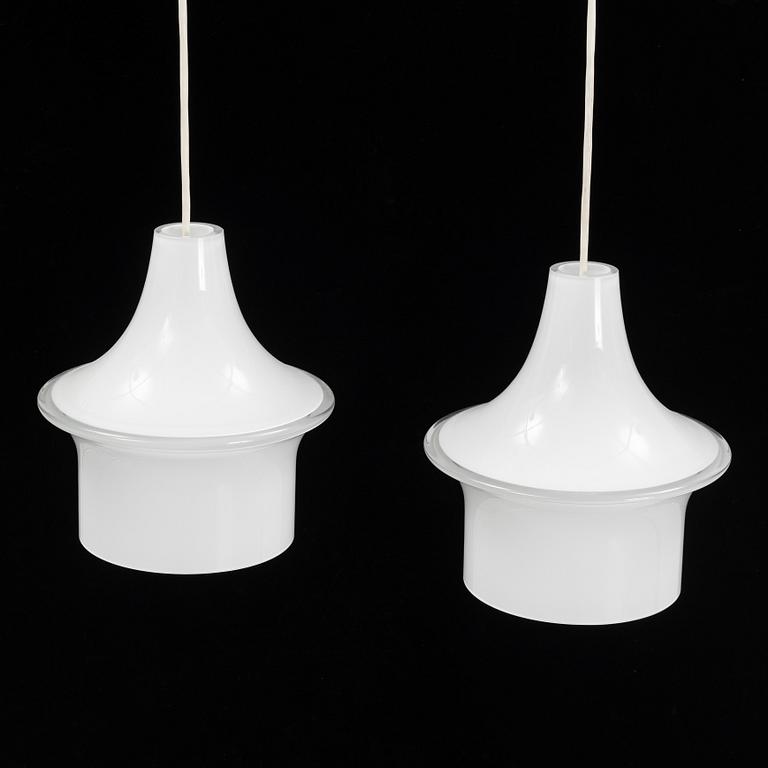Lisa Johansson-Pape, a pair of 'Pagod' ceiling lamps, Iittala, Finland.
