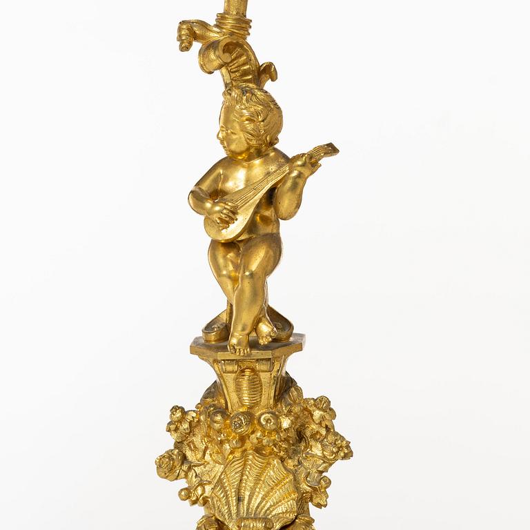 A pair of Louis XV style candelabras, 20th century.