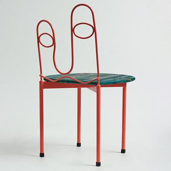 Fredrik Paulsen, Kristoffer Sundin and Simon Klenell, 4 chairs, made exclusively for the restaurant Omnipollo in Gothenburg Sweden, 2018.