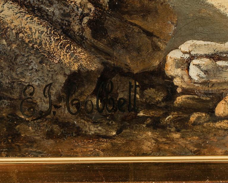 EDWARD JOHN COBBETT, olja på duk, uppfodrad, signerad.