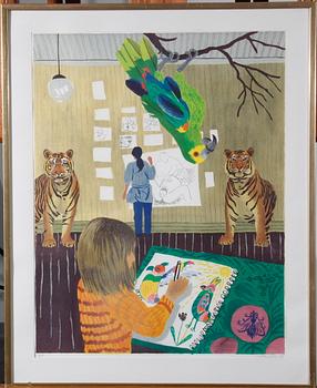 Mona Huss Walin · HUSS-WALIN, MONA, färglitografi, sign o dat. -79.