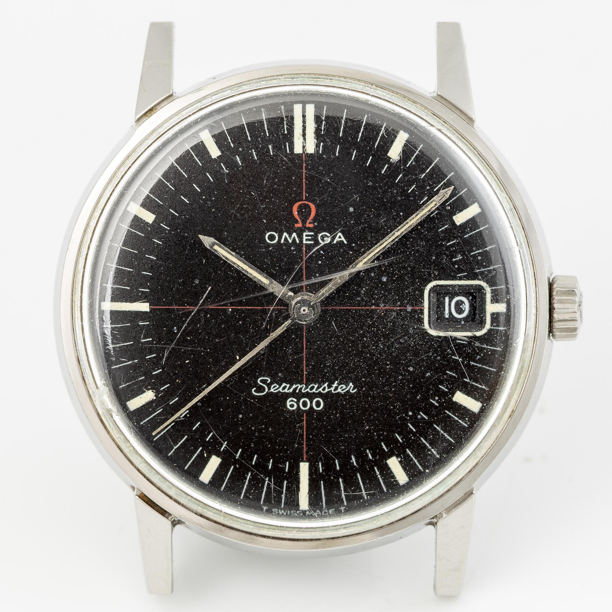 Omega, Seamaster 600, "Red Cross-Hair", armbandsur, 34 mm.