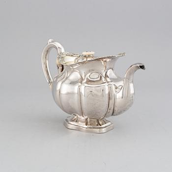 A Russian 19th century parcel-gilt silver tea-pot, mark of Adolf Sper, St. Petersburg 1837.