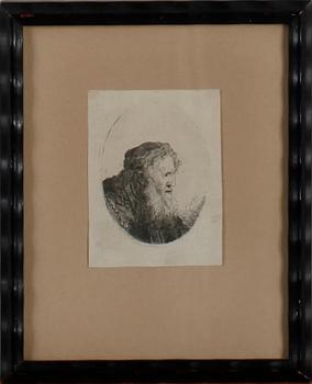REMBRANDT HARMENSZ VAN RIJN, kopior efter, etsningar, 8 st. 1800-tal.