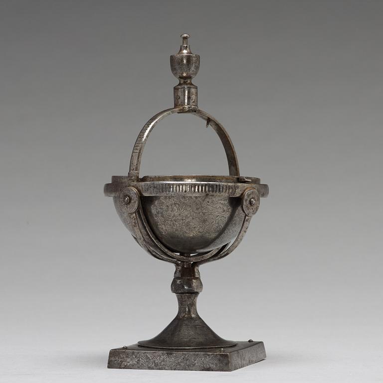 A Steel Globular Inkstand, Tula, 19th century.