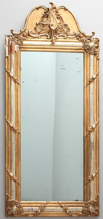 SPEGEL, nyrokoko, etikettmärkt E Ohlin, Wadstena, 1800-talets andra hälft.