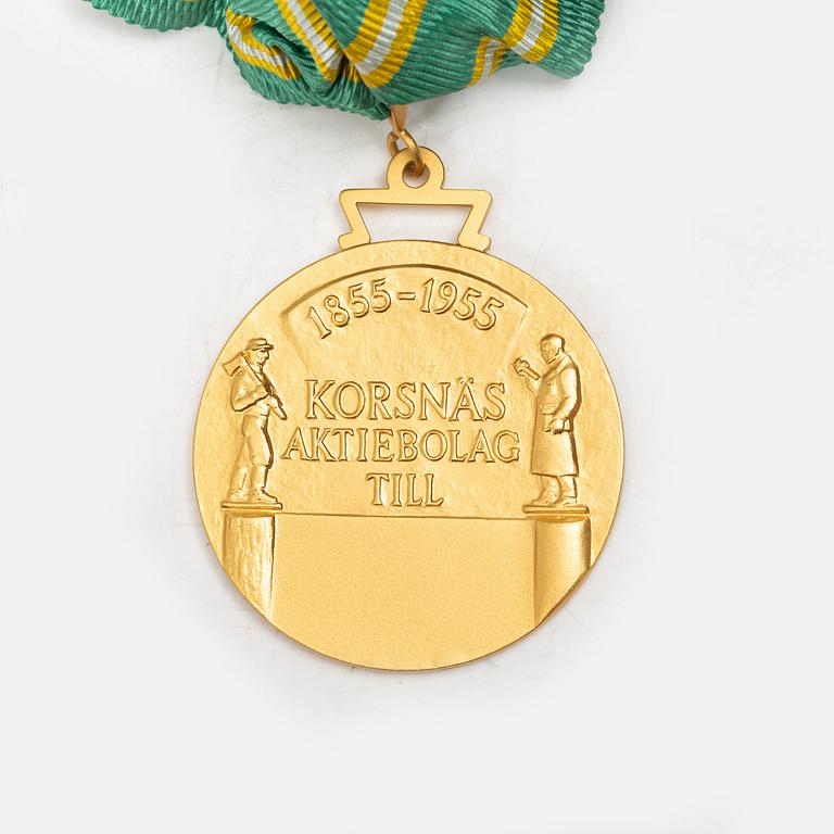 An 18K gold medal, Sporrong, Stockholm 1958.