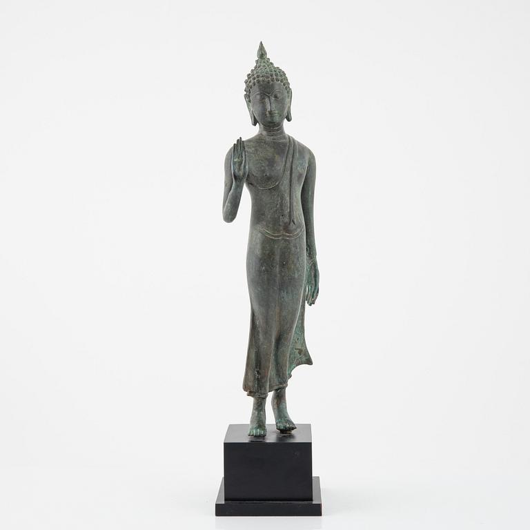 A bronze figure of buddha, Thailand, second half of the 2Oth Century.