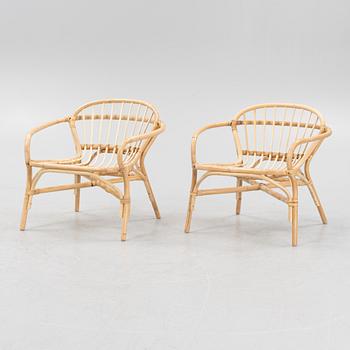 Knut Hagberg & Marianne Hagberg, a pair of 'Albacken' rattan and bamboo easy chairs, IKEA.