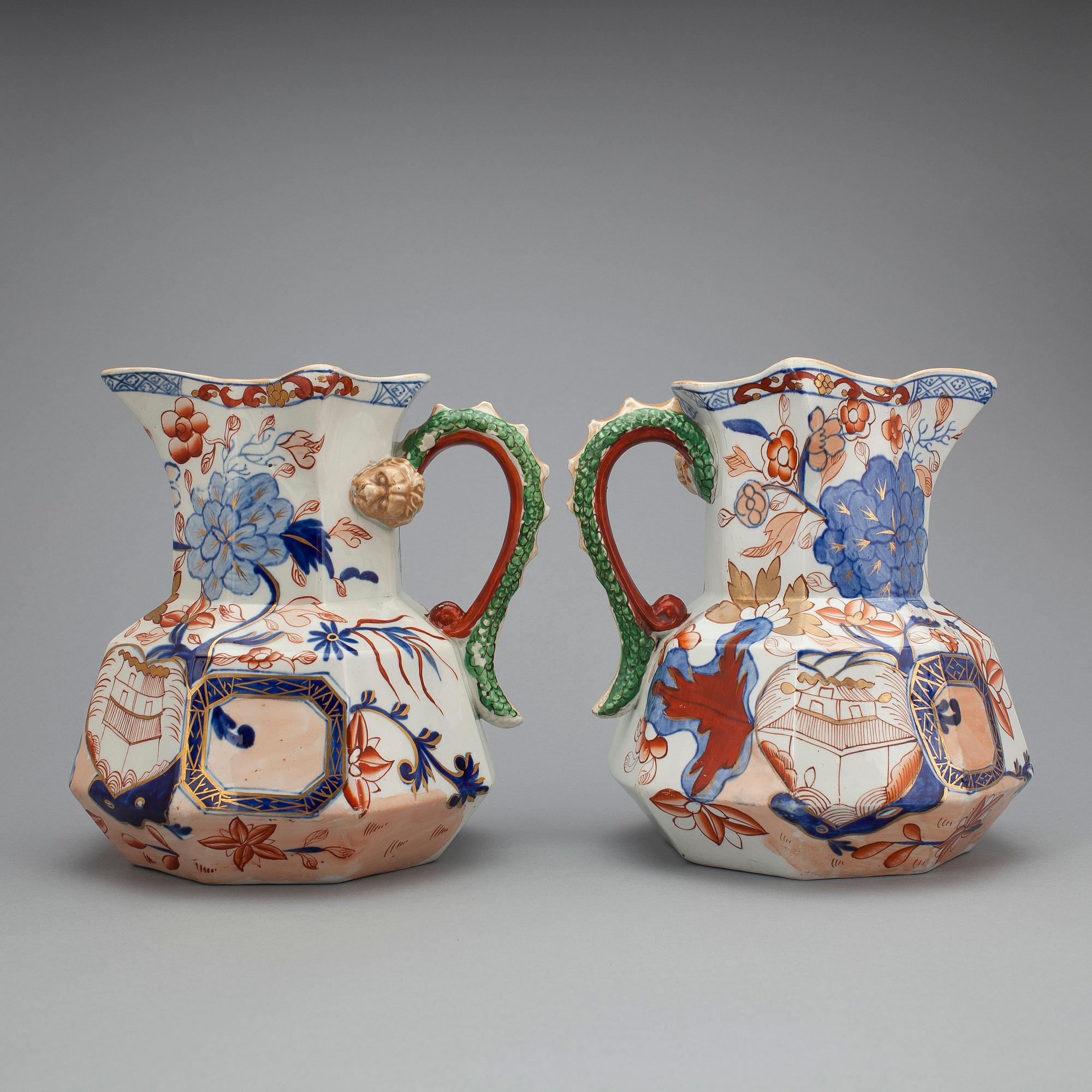 KANNOR, ett par, porslin, Europa 1800-tal.