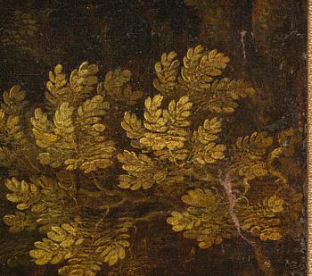 Flemish school, 16th/17th century in the manner of Anton Mirou, Landscape with figure staffage by a village.