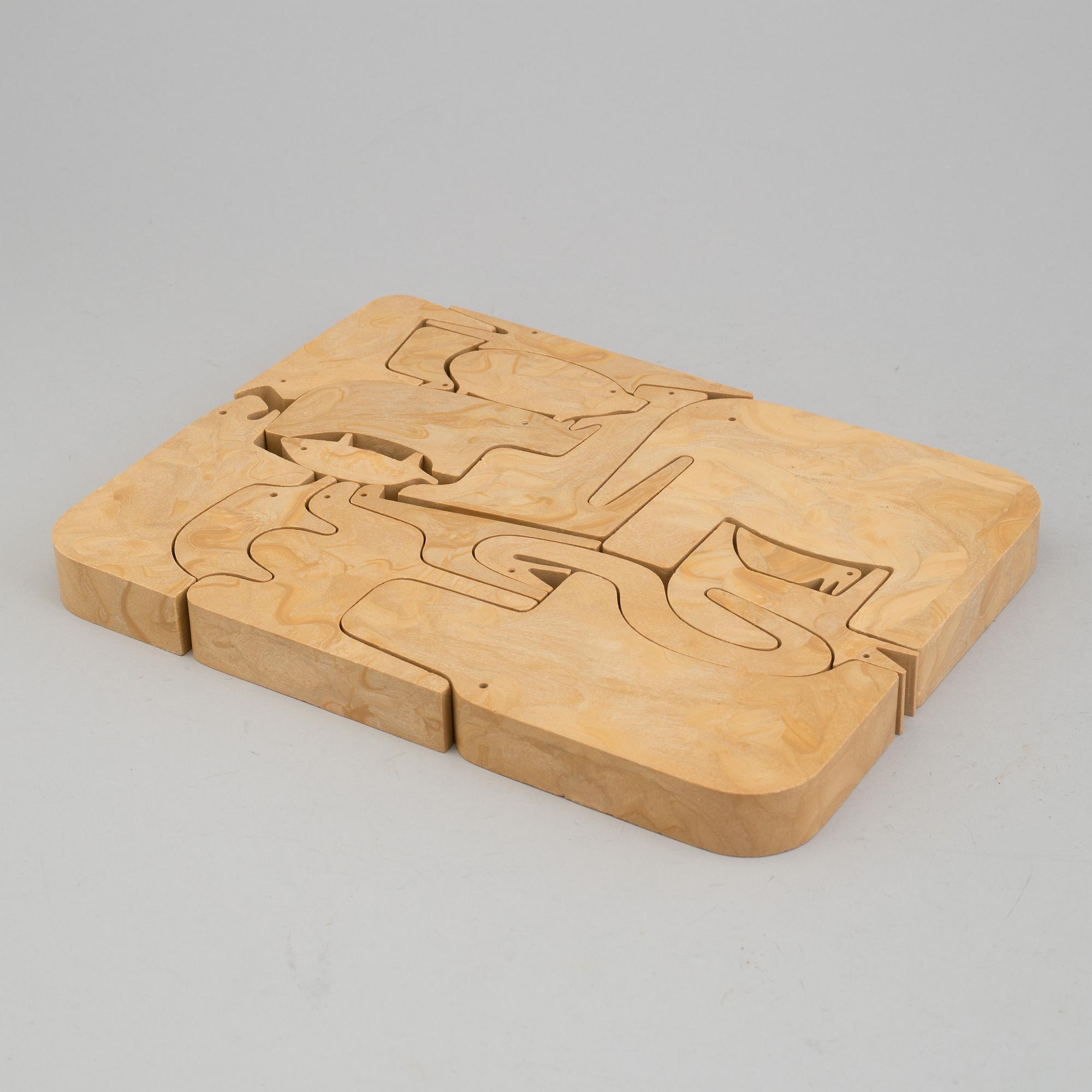 A wooden puzzle by ENZO MARI, Danese, Milano, 1950s