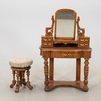 Dressing table with stool, late 19th century.