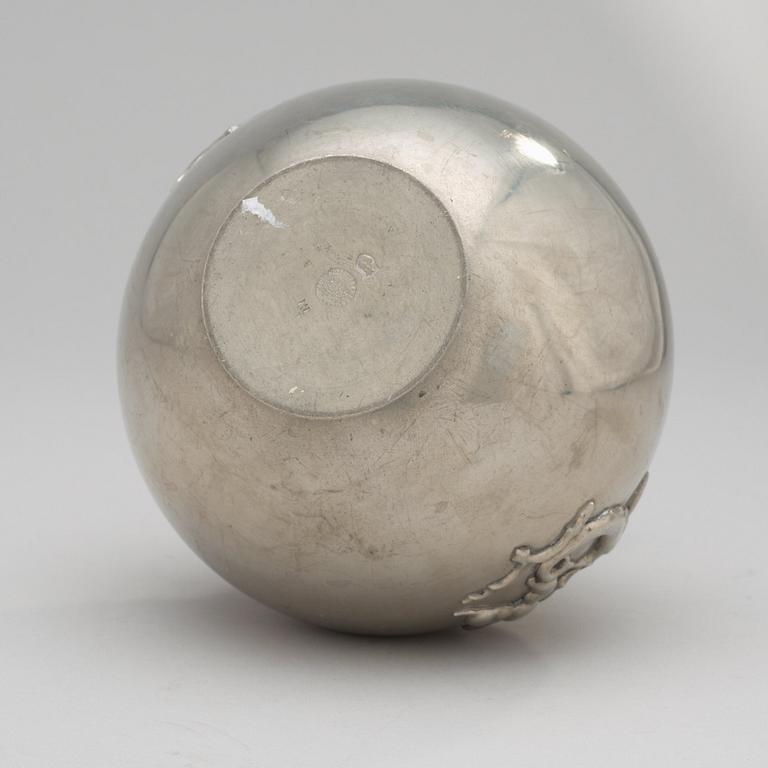 A pewter vase probably by Nils Fougstedt, Svenskt Tenn, Stockholm 1926.