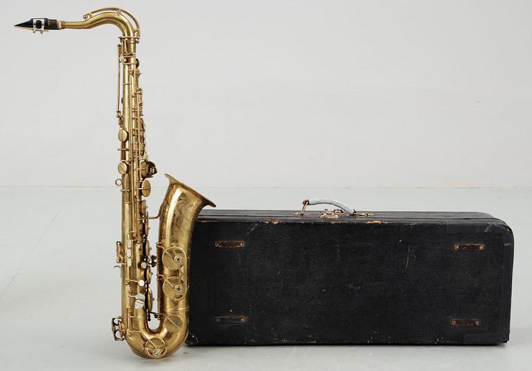 SAXOFON, metall, märkt "True Sound", 1900-tal.