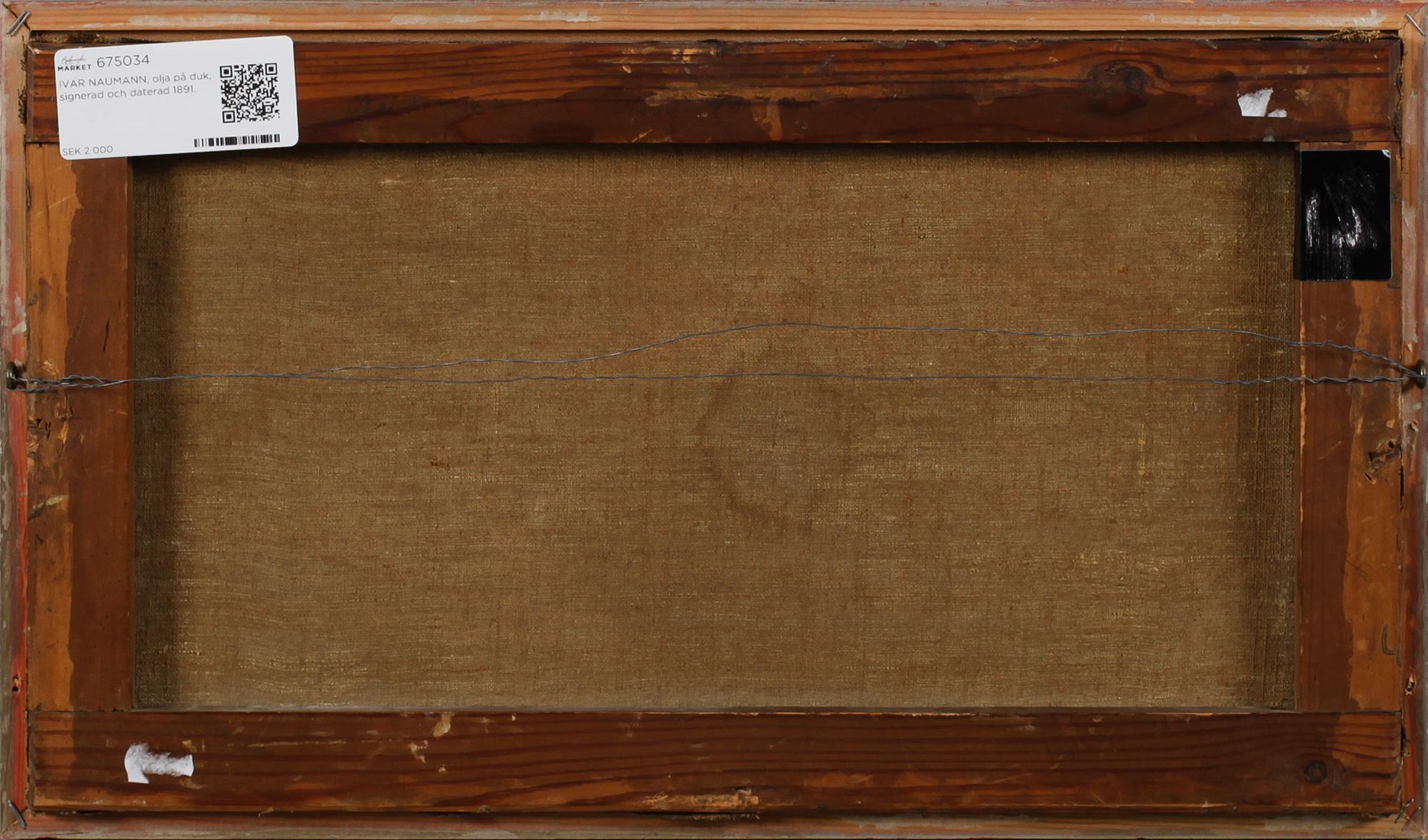 IVAR NAUMANN, olja på duk, signerad och daterad 1891.