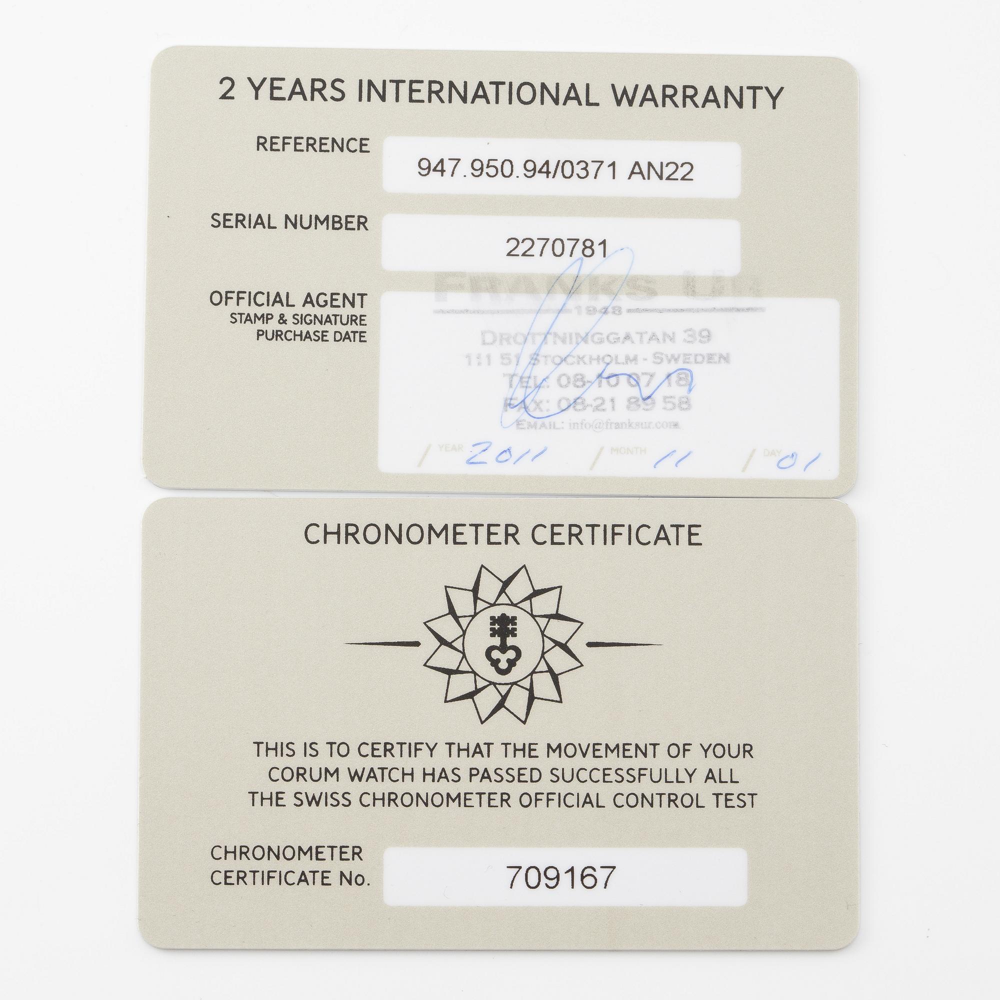 Corum, Admiral’s Cup, Seafender 48, Deep Hull, "Limited Edition", wristwatch, 48 mm.