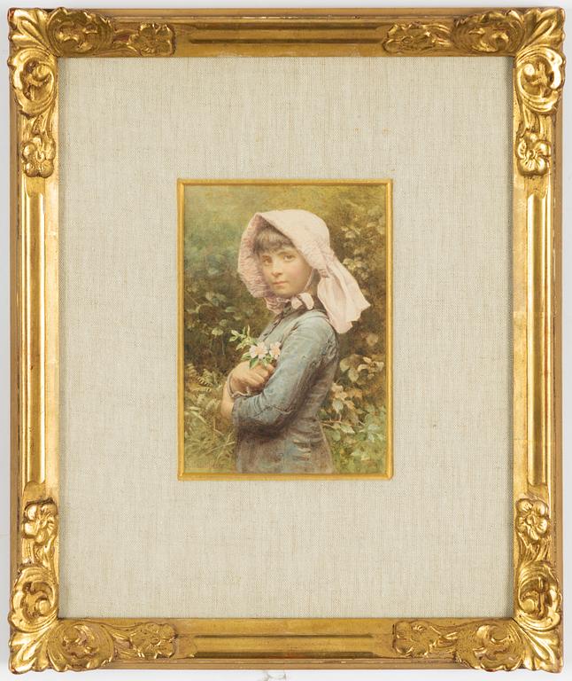 Henry James Johnstone, Girl with Wild Roses.