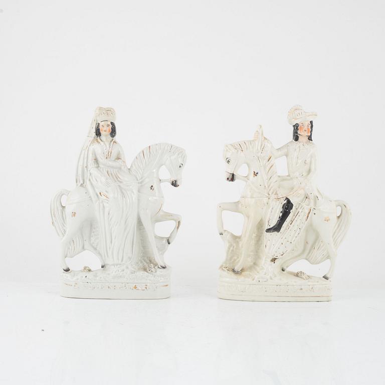 A pair of Staffordshire figurines, England, circa 1900.