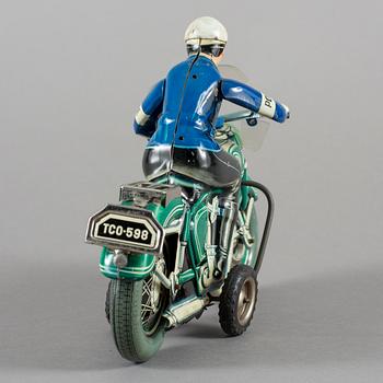 LEKSAKSMOTORCYKEL, litograferad plåt, Dunlop, Tyskland, 1900-talets mitt.