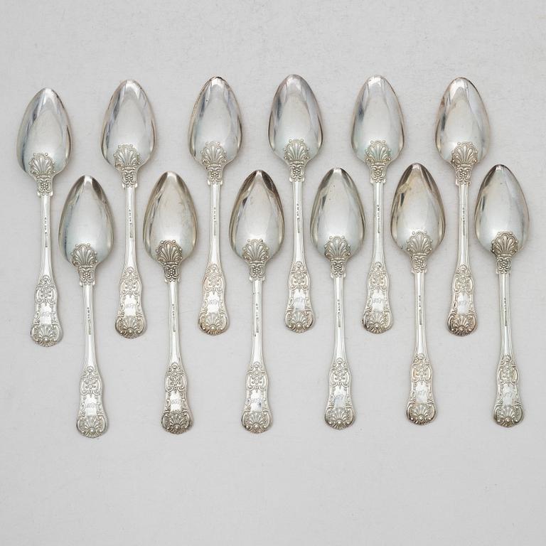 Gustaf Möllenborg, Table spoons, 12 pcs, silver, Stockholm 1915.