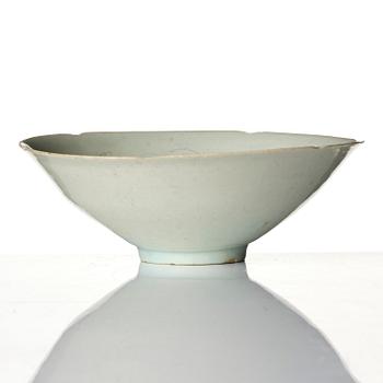 A qingbai incised 'peony' lobed bowl, Song dynasty (960-1279).