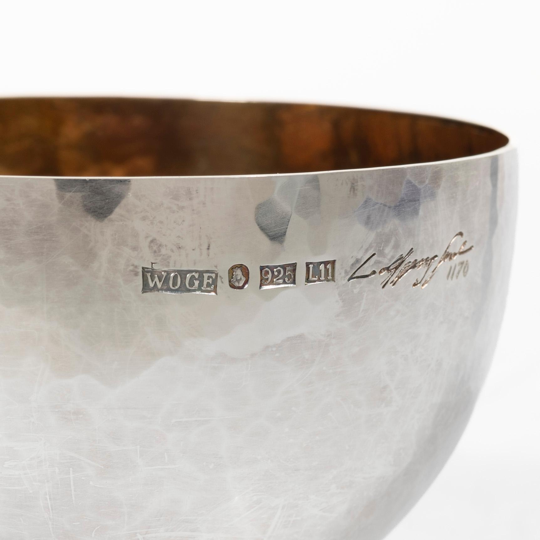 Wolfgang Gessl, two parcel-gilt sterling silver bowls, Stockholm 2009 and 2016.