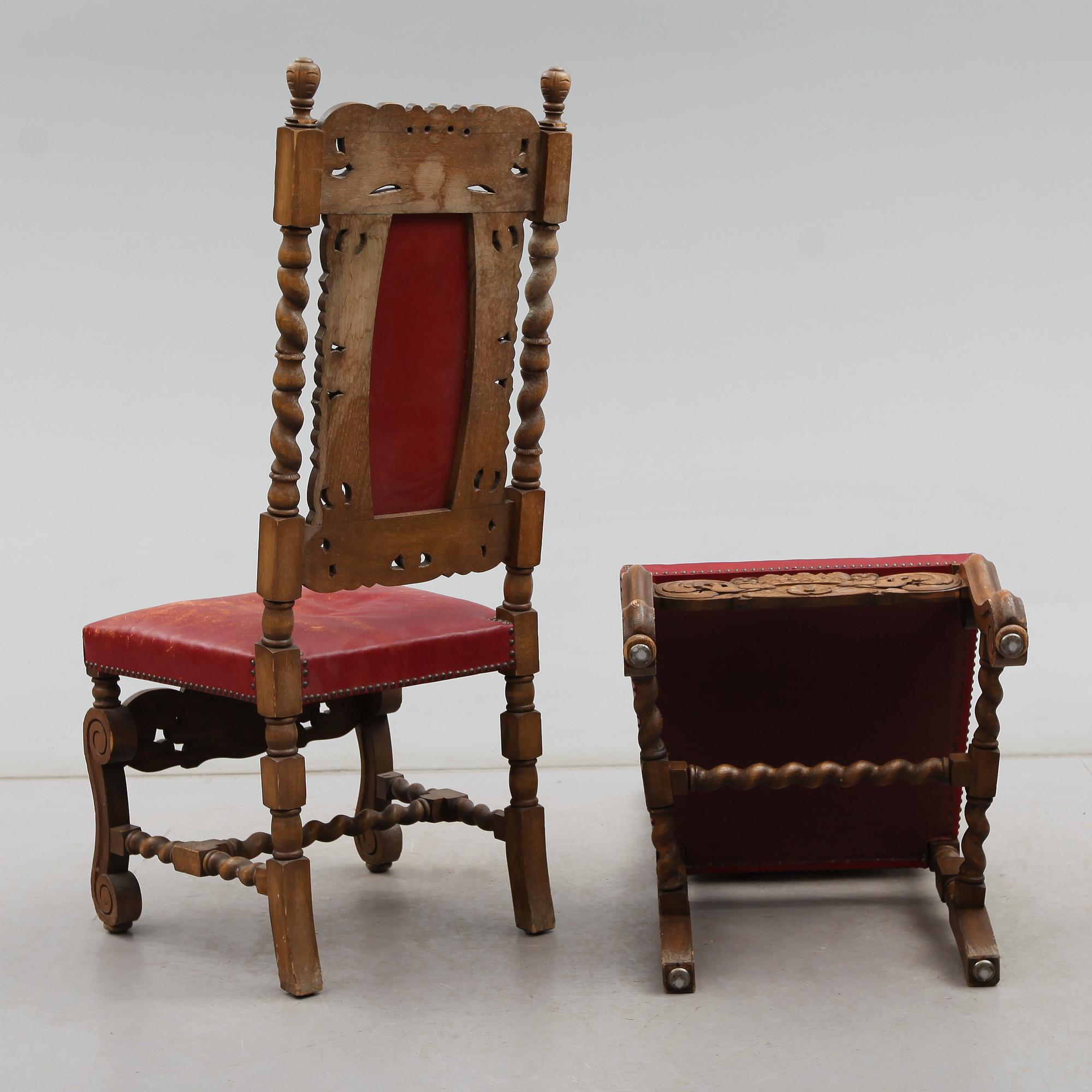 STOLAR, 10 st, barockstil, 1900-talets första hälft.
