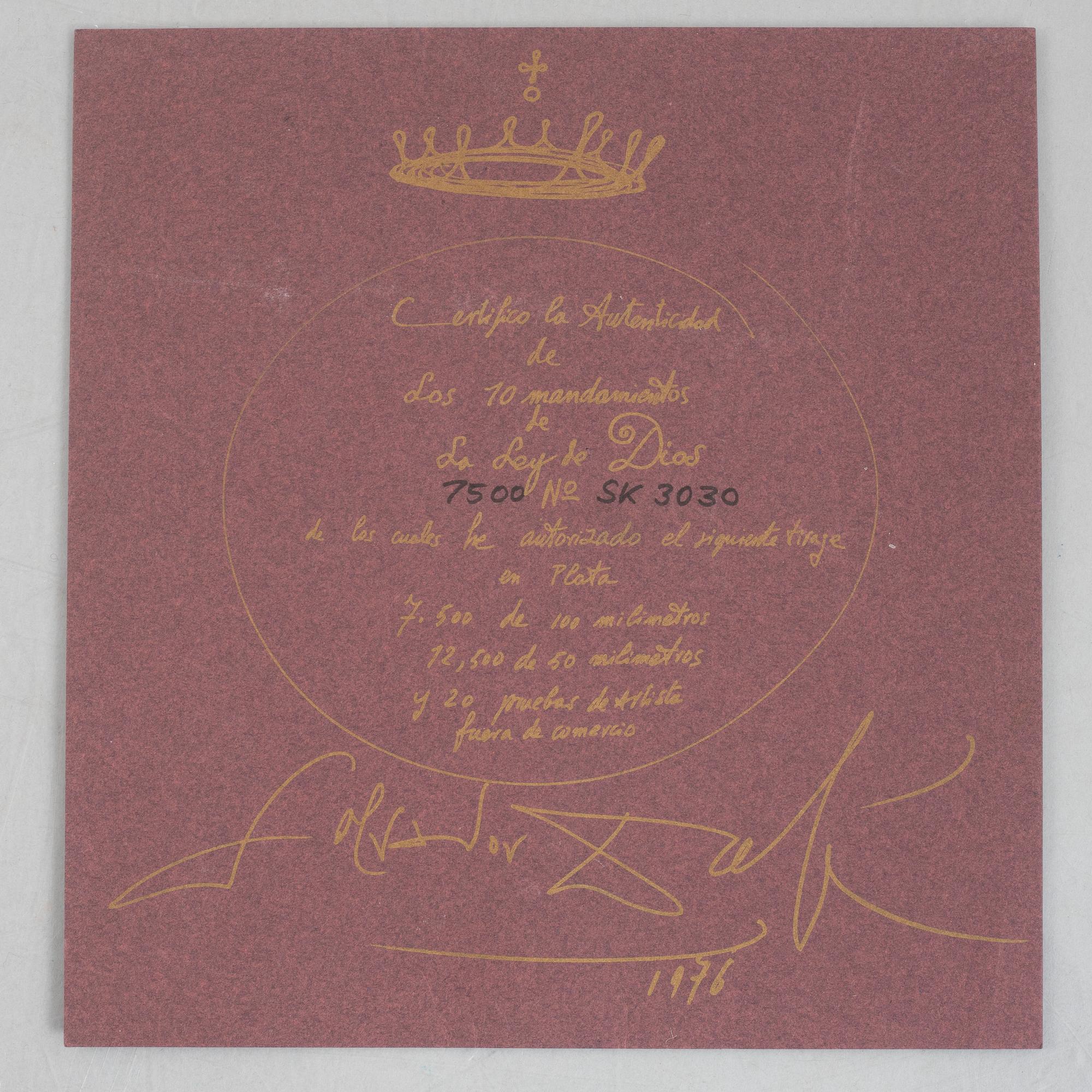 Salvador Dalí, " The Ten Commandments".