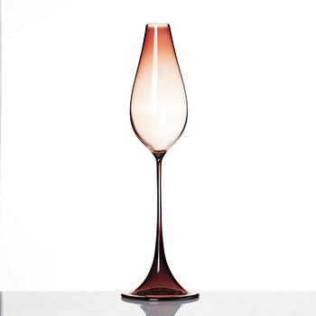 Nils Landberg, a 'Tulip' glass goblet, Orrefors, Sweden 1950s.