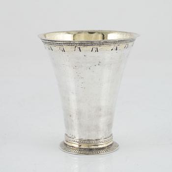 A Swedish 18th Century silver beaker, marks of Isak Sauter, Stockholm 1761.