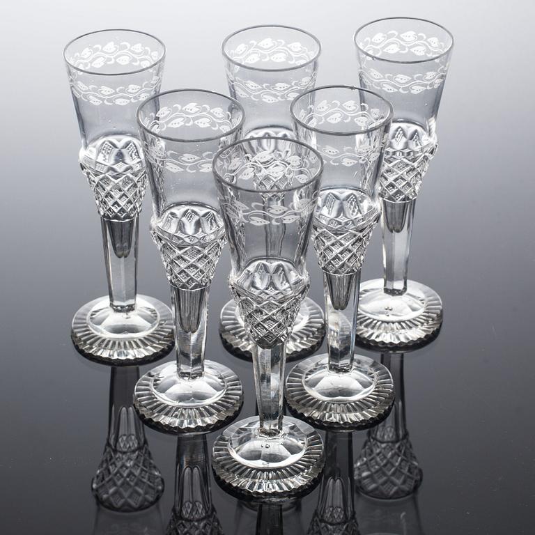 CHAMPAGNEGLAS, 6 st, 1900-talets början.