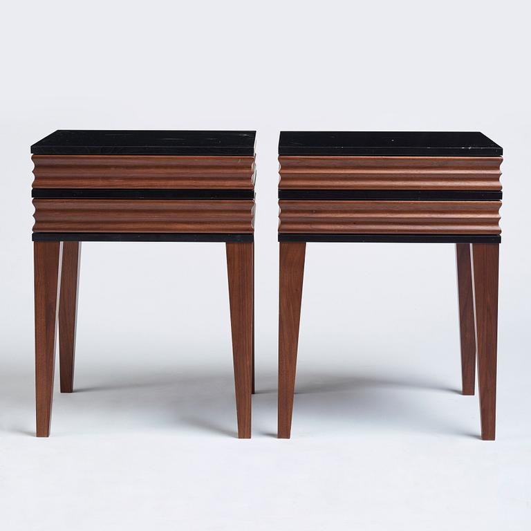 Attila Suta, a pair of side tables, executed in his own studio, Stockholm 2018.