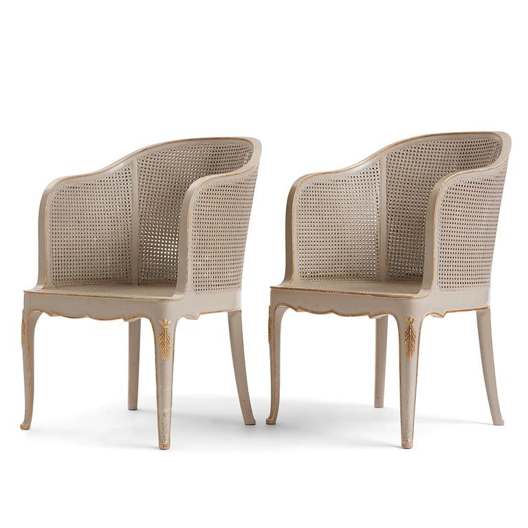 Axel Einar Hjorth, a pair of "du Barry" chairs, for Nordiska Kompaniet, designed in 1929.