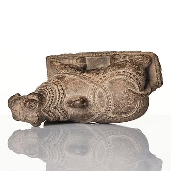 A lime stone sculpture of the bull Nandi, India, 18th/19th century or older.