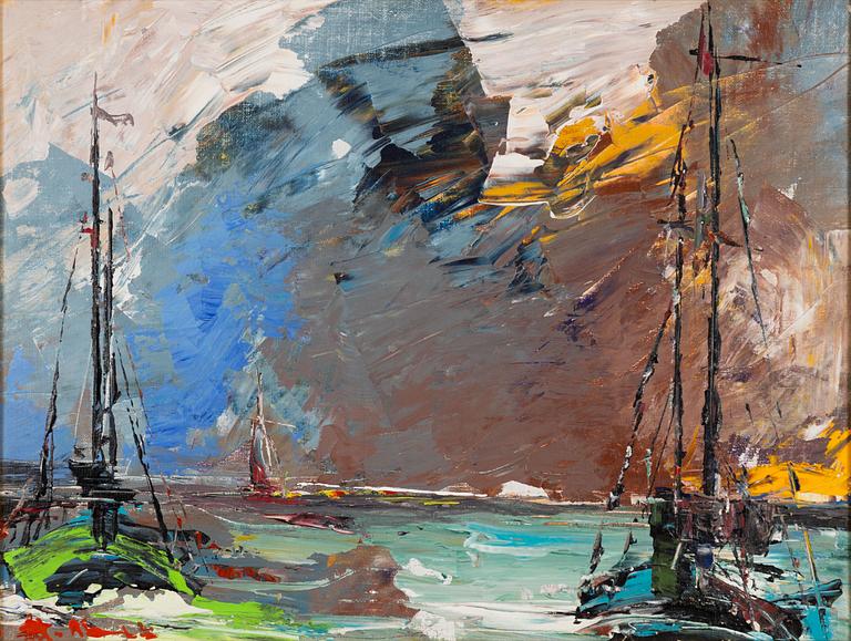 Helmut Mantel, Boats in the Harbour, Smögen.