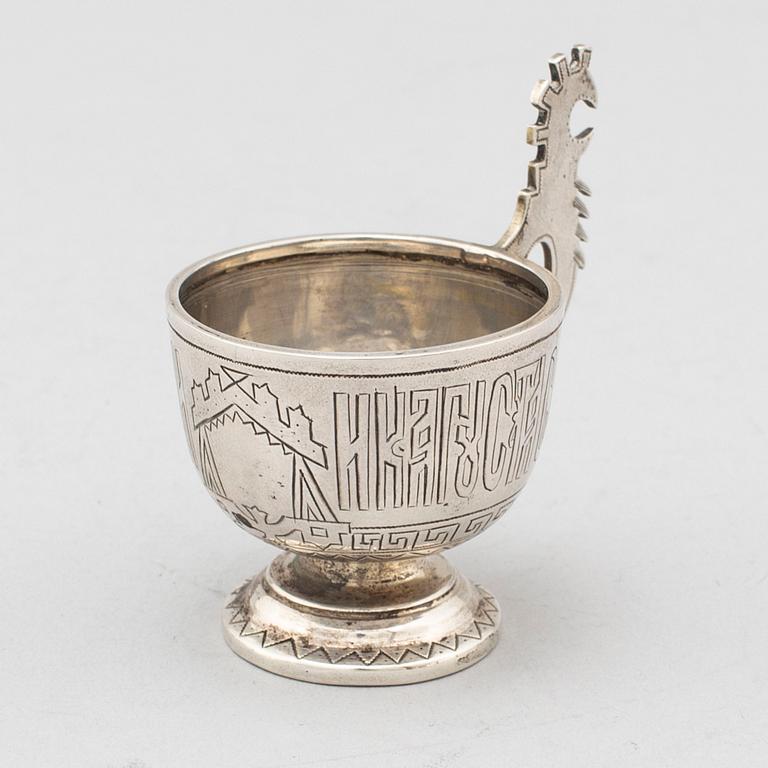 A russian silver vodka cup, circa 1880.