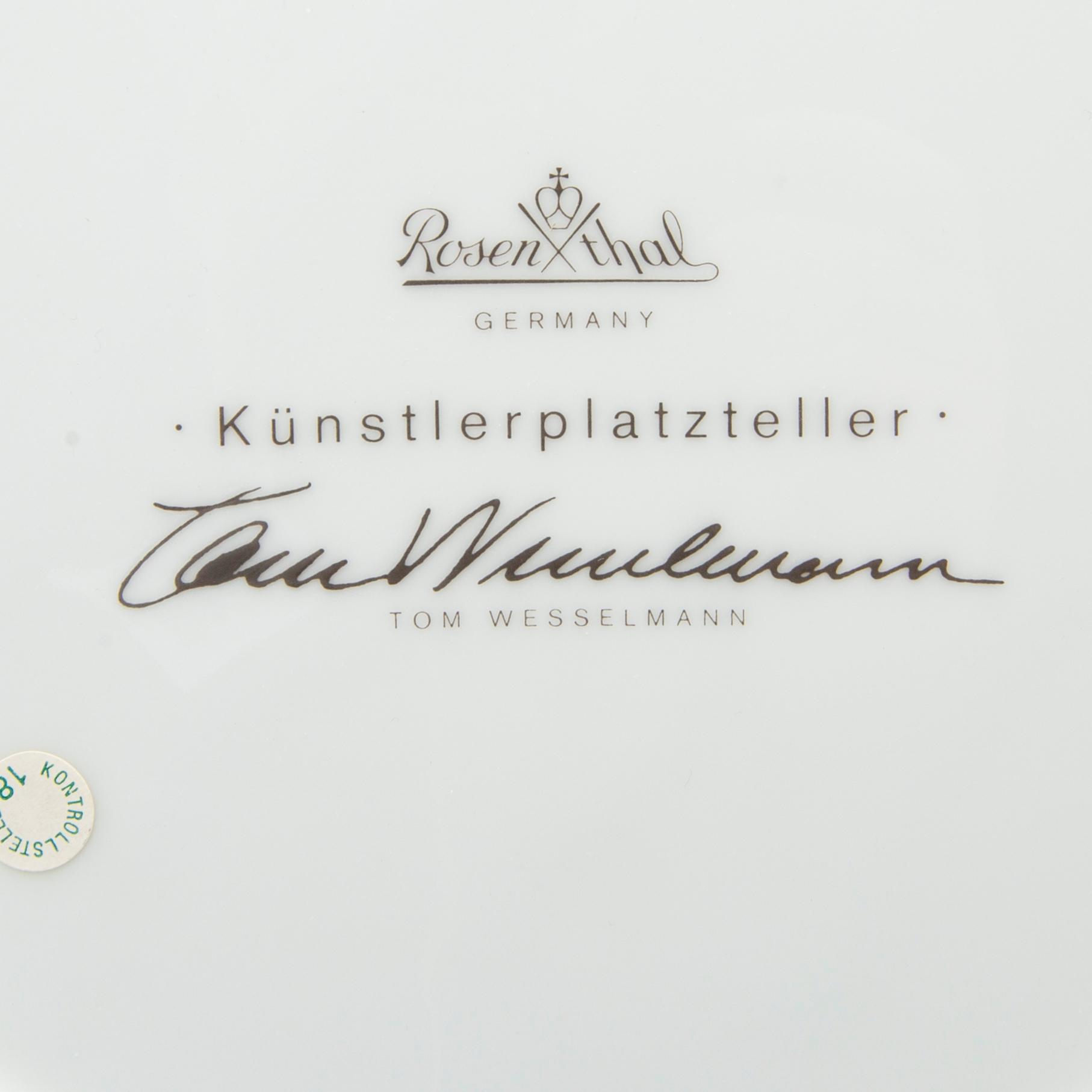 TOM WESSELMANN, fat Rosenthal 1900-talets senare del porslin.