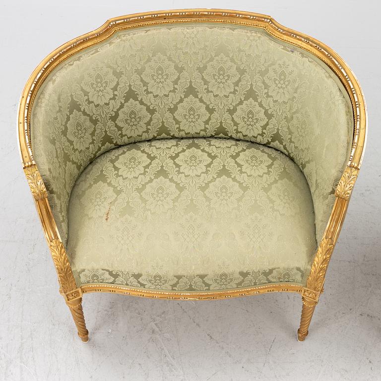 Fåtöljer ett par, Louis XVI-stil, 1900-tales början.