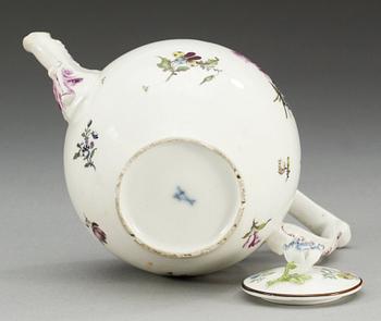 A Meissen teapot with cover, 18th Century.
